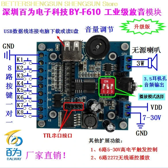 Audio Music By - Voice module /USB recording module /12V