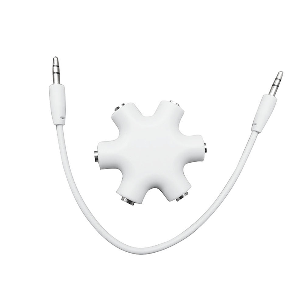 Audio Music Dj - 6 Port 3.5mm Earphone Splitter Snow
