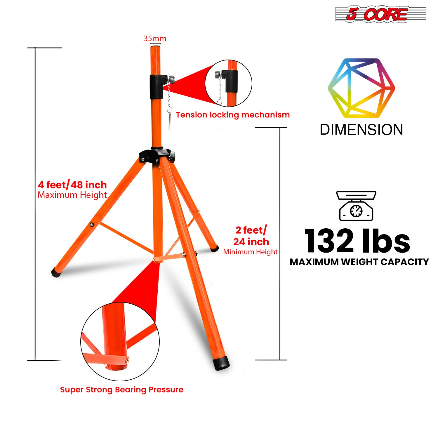 5 Core Speaker Stand Tripod Fl - Studio Monitor Speaker ulasan dan harga