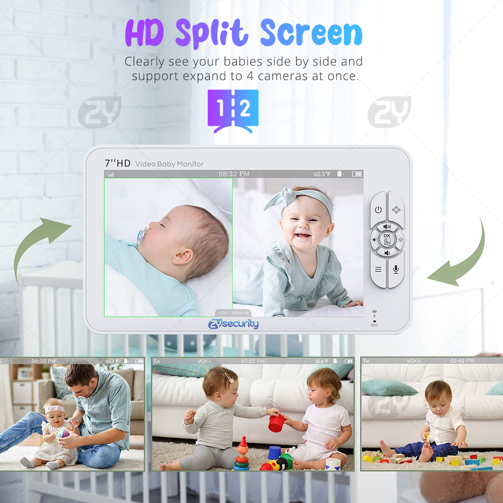 7.0 inch Video Baby Monitor HD - Audio Music For Video ulasan dan harga