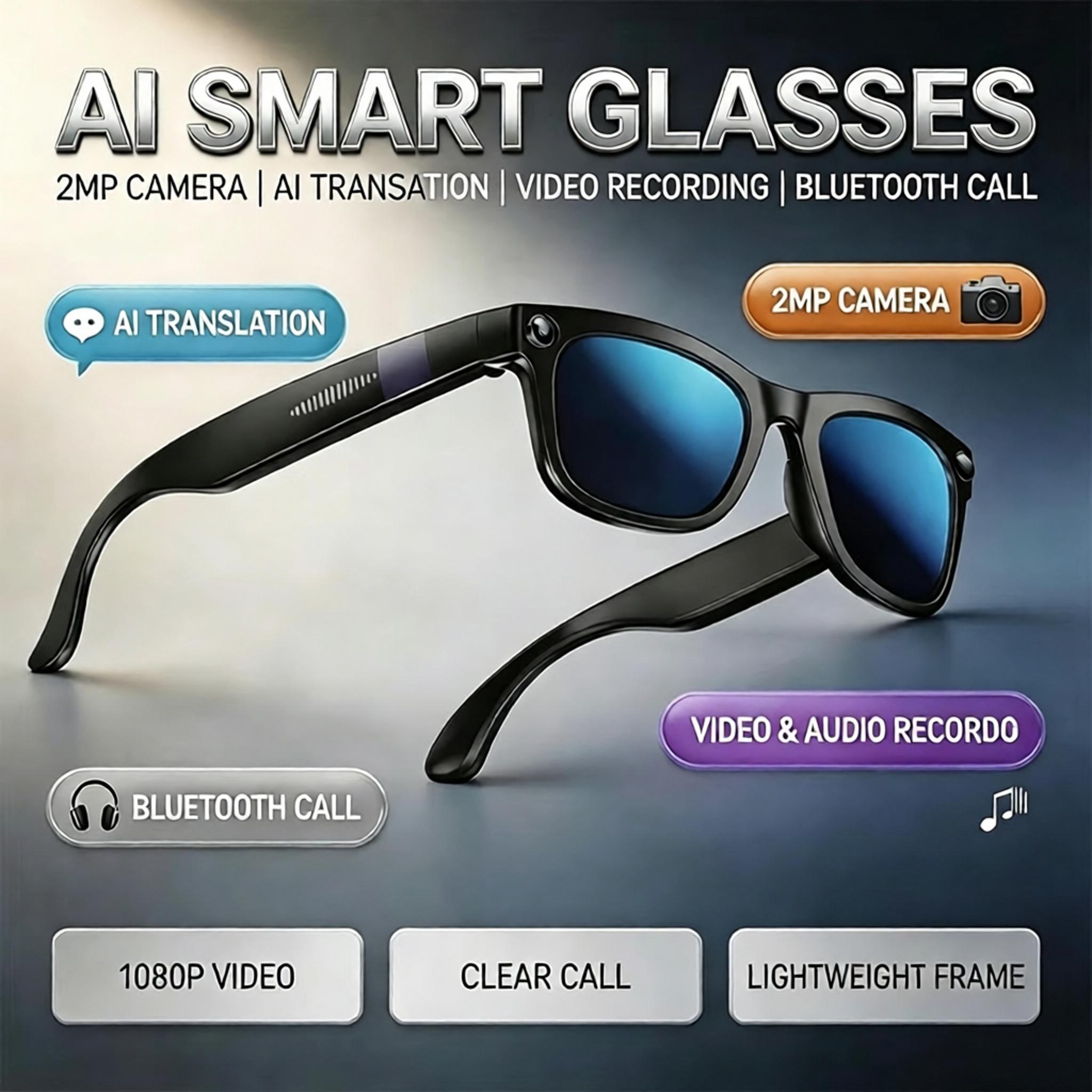 New AI Bluetooth Smart Glasses - Audio Music For Video ulasan dan harga