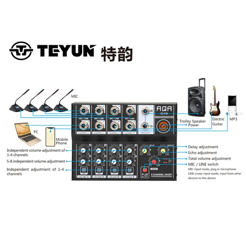 Audio Mixer Professional 8 Cha - Audio Music Dj ulasan dan harga