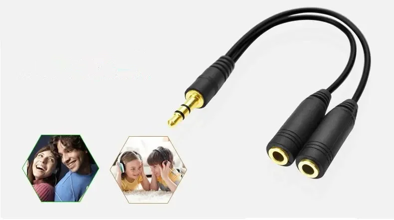 Headphone Splitter, 3.5mm Exte - Audio Music Box ulasan dan harga