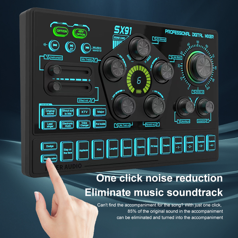 SX91 48V Audio Mixer with Voic - Audio Music Dj ulasan dan harga