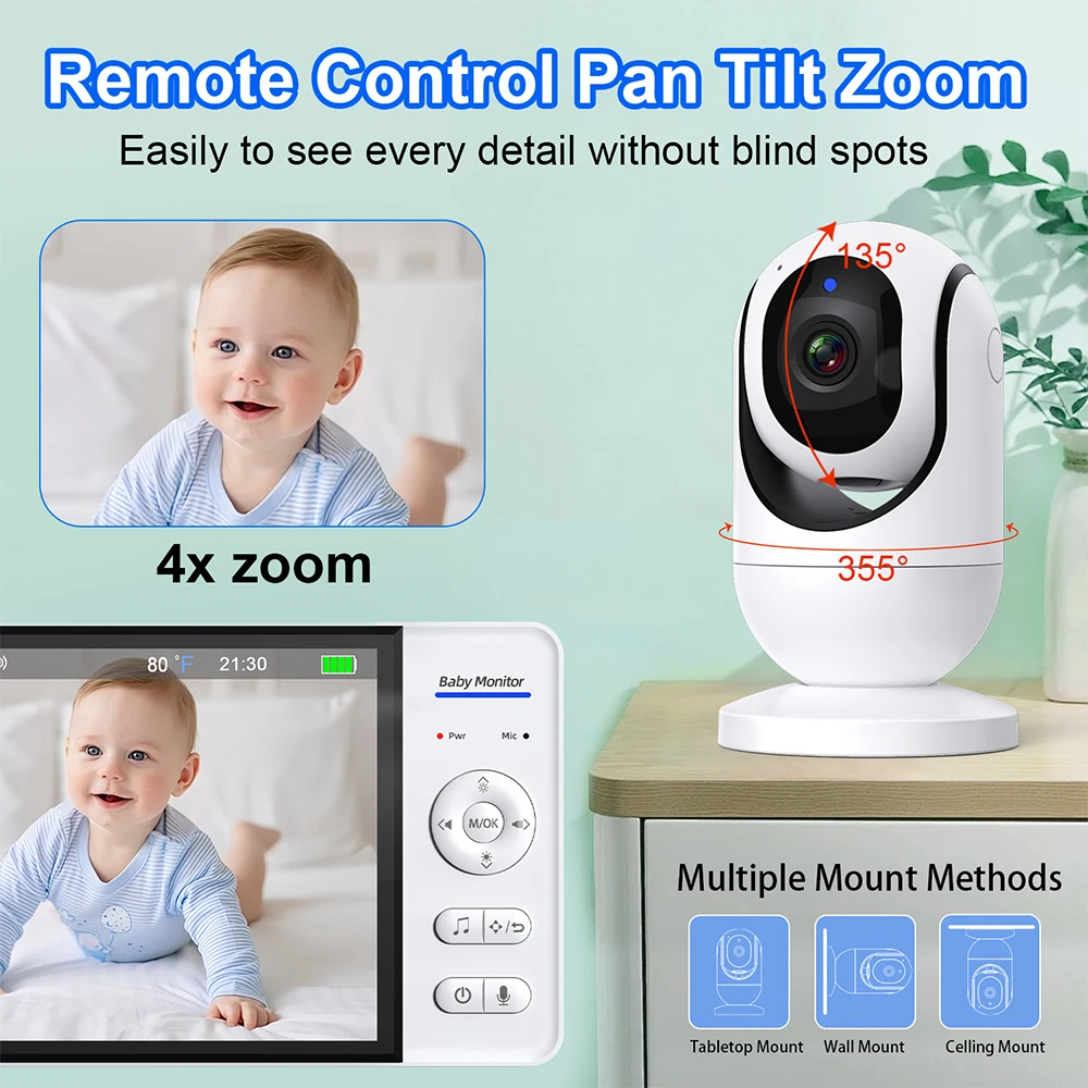 No WiFi 7 Inch Baby Monitor 2- - Audio Music For Video ulasan dan harga