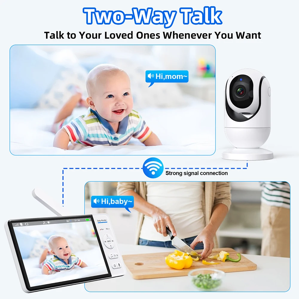 No WiFi 7 Inch Baby Monitor 2- - Audio Music For Video ulasan dan harga