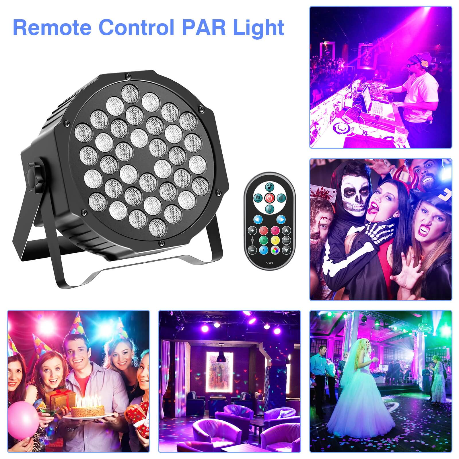 U'King 4PCS/8PCS 36LED Par Lig - Audio Music Dj ulasan dan harga