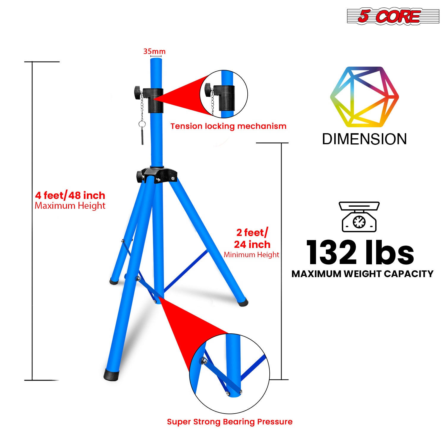 5 Core Speaker Stand Tripod Fl - Studio Monitor Speaker ulasan dan harga