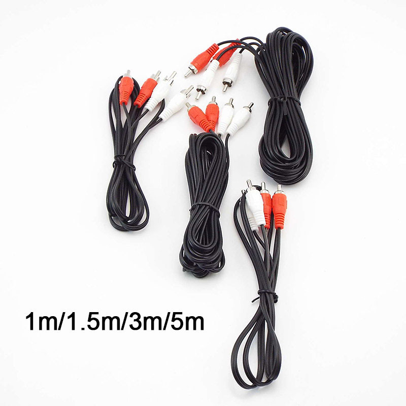 1m-5m Dual 2RCA 2 RCA Male to  - Audio Music Box ulasan dan harga
