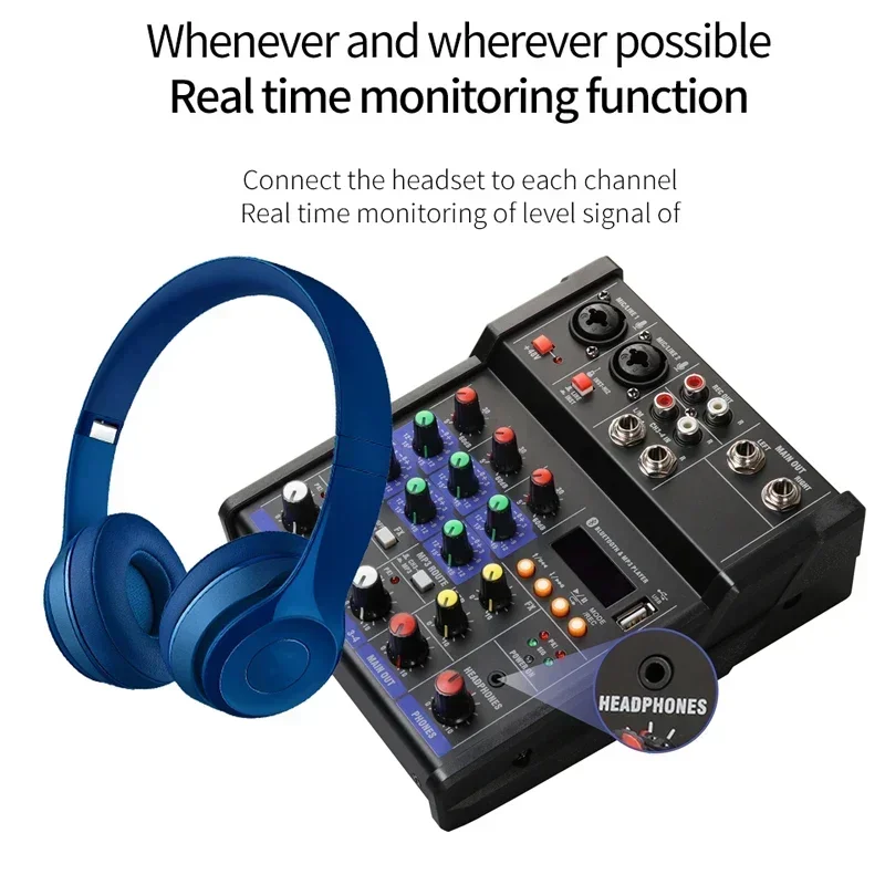4 Channel USB Audio Mixer with - Audio Music Dj ulasan dan harga