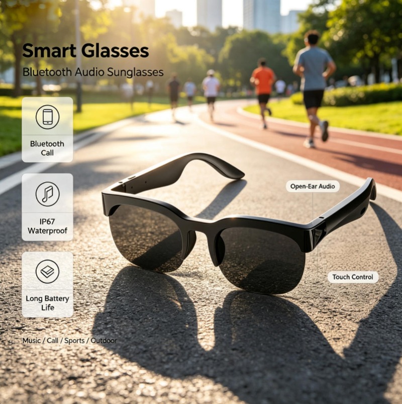 Bluetooth Audio Smart Glasses  - Audio Music For Video ulasan dan harga