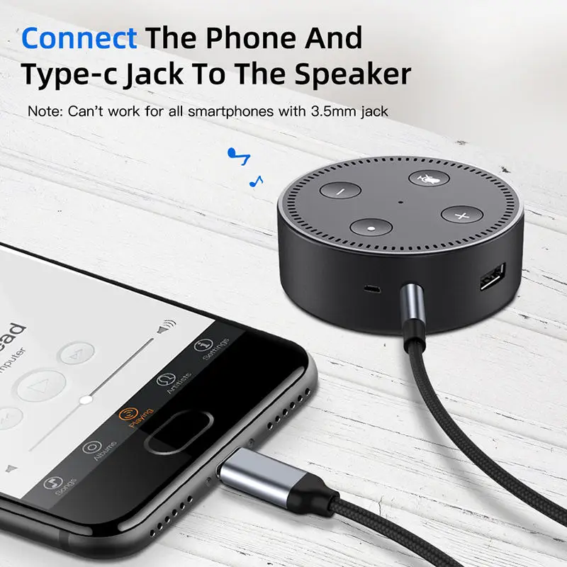 AUX Audio Cable USB C to 3.5mm - Contact Pickup Mic ulasan dan harga
