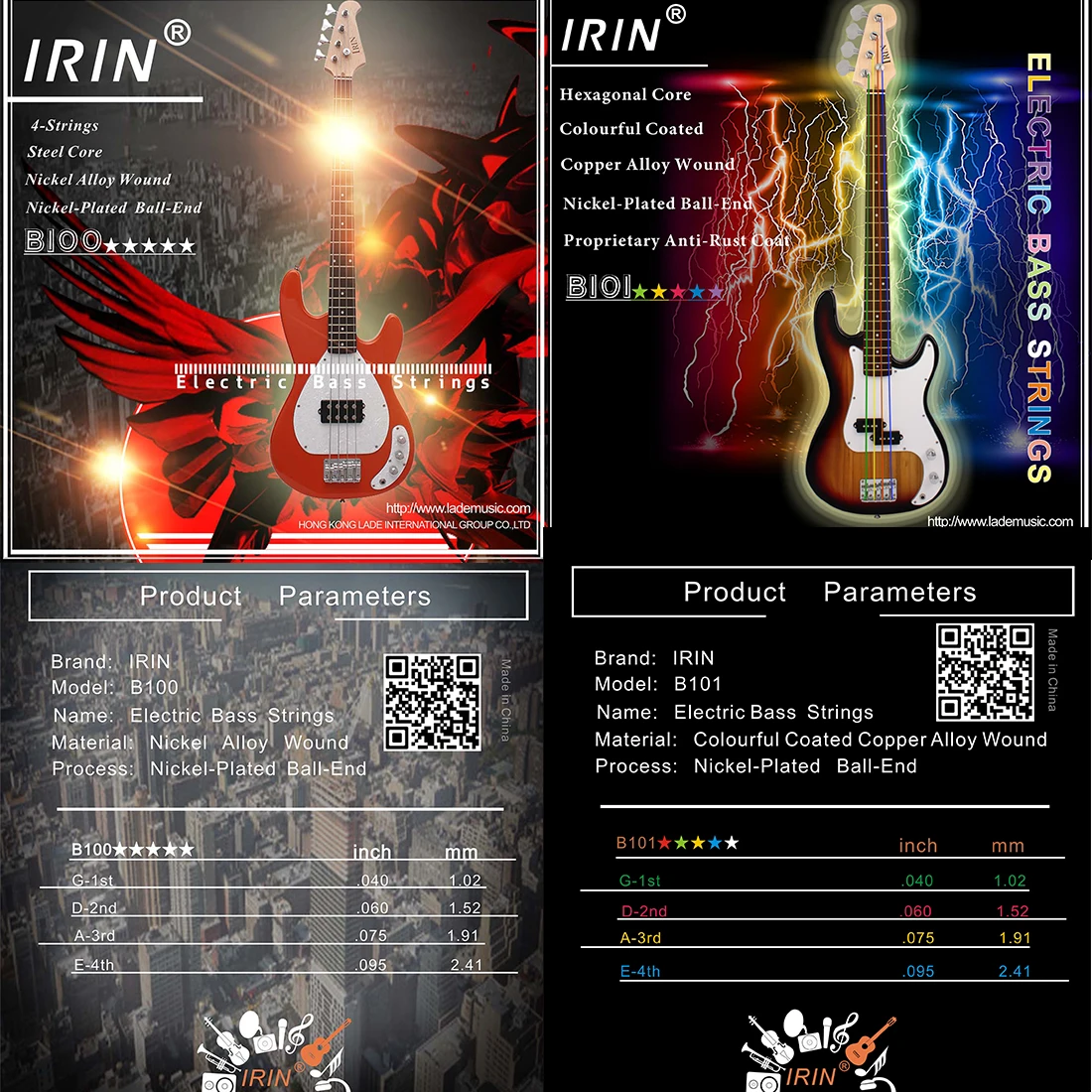 IRIN Electric Bass Strings Pro - Bass Guitar Strings ulasan dan harga